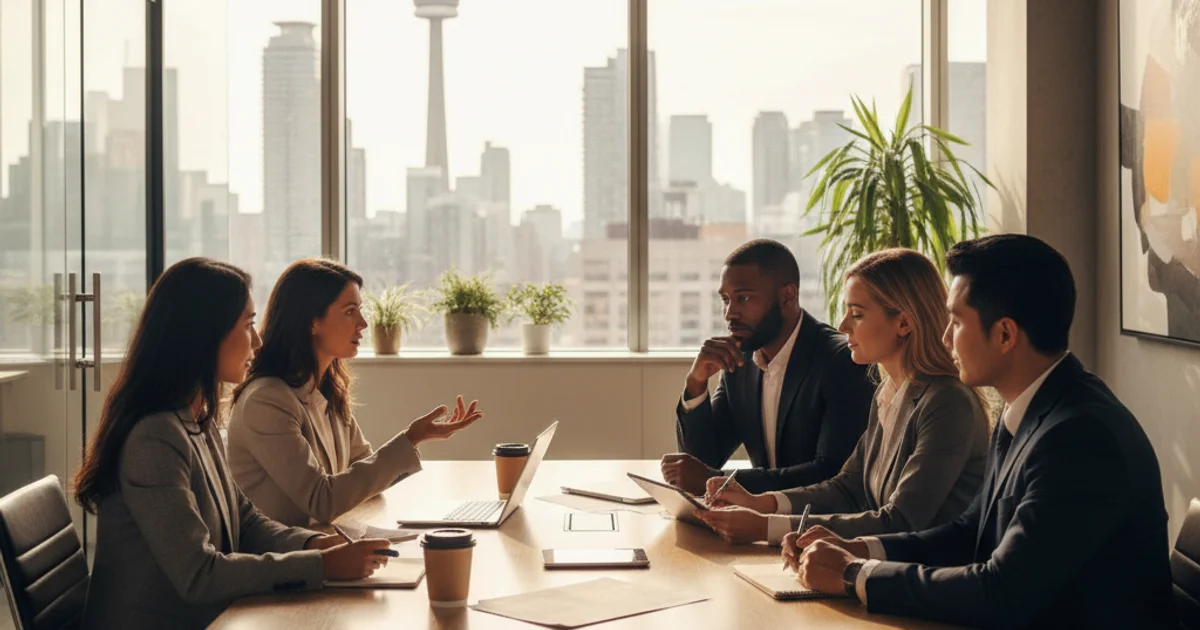 Diverse professional team in a modern Toronto office — Adaptive Discovery.